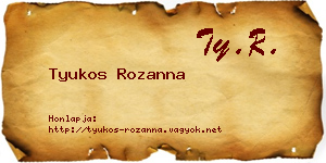 Tyukos Rozanna névjegykártya